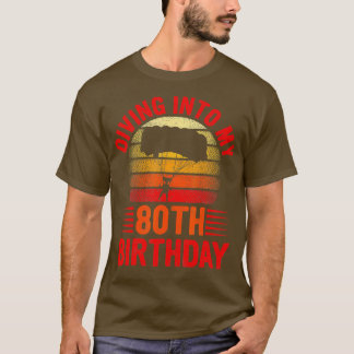 T-shirt Plongée vintage Retro dans My 80th Birthday Skydiv