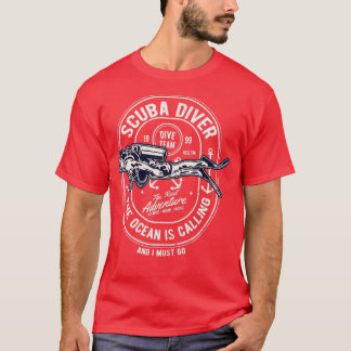 T-shirt Plongée vintage Retro Distressed Plongée