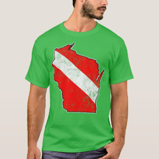T-shirt Plongée vintage Wisconsin Plongée sous-marine Stat