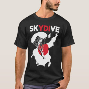 T-shirt Plongeon aérien drôle Drapeau Japon Parachutisme P