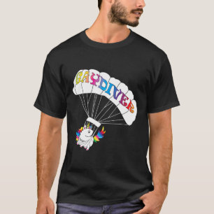 T-shirt Plongeon en parachute Gay Design Drôle Licorne Vol