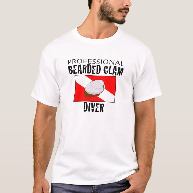 T-shirt Plongeur barbu professionnel de palourde (Devant)