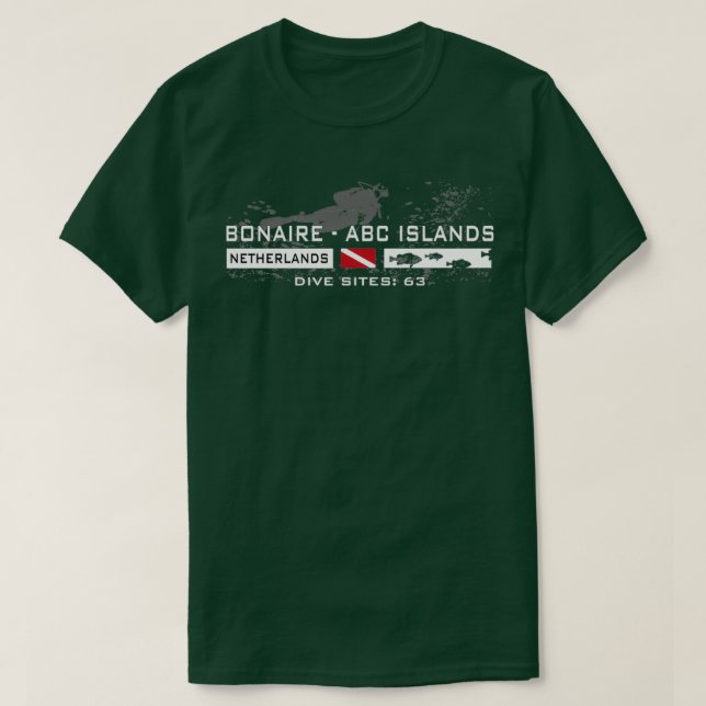 T-shirt Plongeur Bonaire ABC îles Pays-Bas (Design devant)
