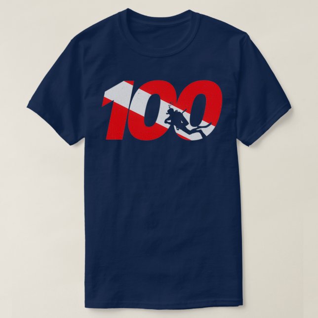 T-shirt Plongeur Certifié Plongeur Scuba Diver Down 100 Di (Design devant)