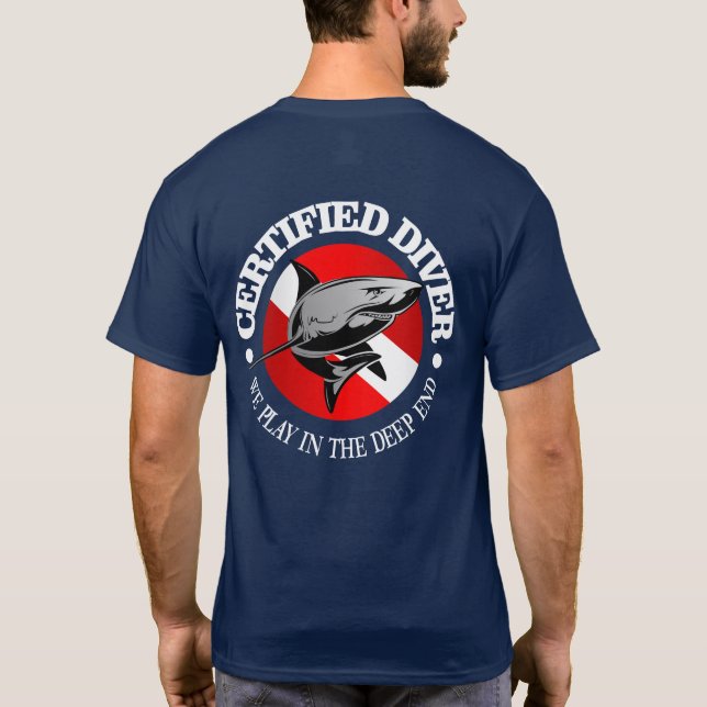 T-shirt Plongeur certifié (Requin) (Dos)