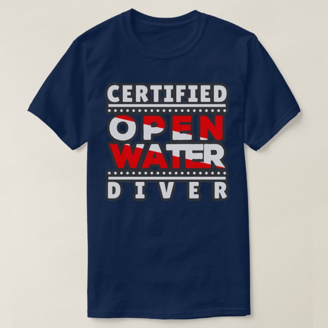 T-shirt Plongeur Open Water Certifié (Design devant)