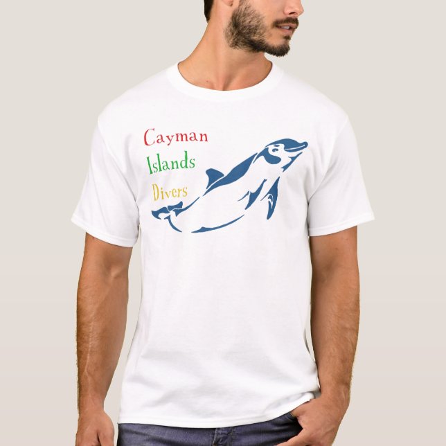 T-shirt Plongeurs des Îles Caïman - dauphin (avant) (Devant)