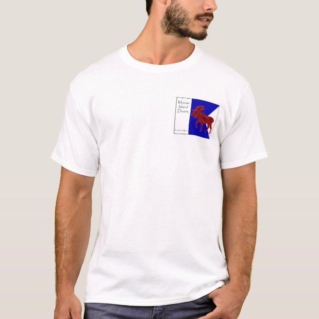 T-shirt Plongeurs d'île d'orignaux - alpha drapeau (Devant)