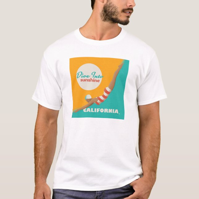 T-shirt Plongez Dans Le Soleil | Californie (Devant)