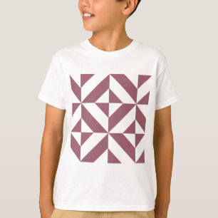 T-shirt Plum Geometric Deco Cube Pattern