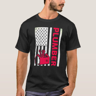 T-shirt Plumber American Flag Plumber Patriotique