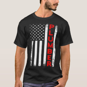 T-shirt Plumber USA Drapeau American Plumber 4 juillet