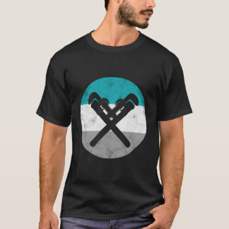 T-shirt Plumbing Wrench Retro Plumber Cadeau Pour Hommes F