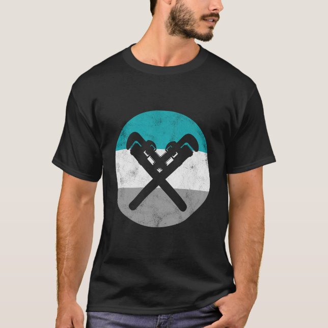 T-shirt Plumbing Wrench Retro Plumber Cadeau Pour Hommes F (Devant)