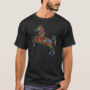 T-shirt Plume d'oiseau colorée rouge vert bleu jaune viole