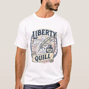 T-shirt Plume Patriotique de Liberté Encre de Plume Vintag