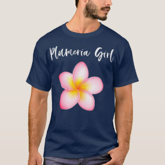 T-shirt Plumeria Girl Frangipani Hawaiian Lei Flower