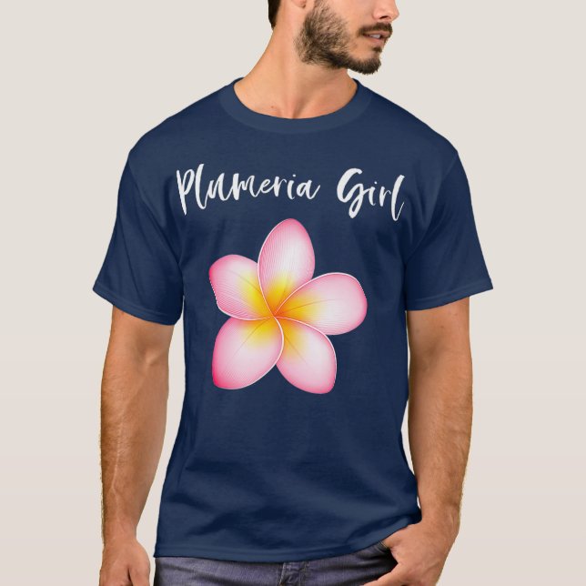 T-shirt Plumeria Girl Frangipani Hawaiian Lei Flower (Devant)