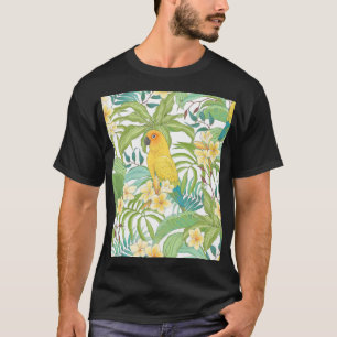T-shirt Plumeria, perroquet, motif floral Vintage.