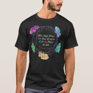 T-shirt Plumes arc-en-ciel Perles amérindiennes Nous somme