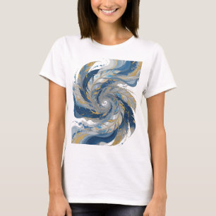 T-shirt Plumes Argentées Classiques EN SPIRALE Texte Artis