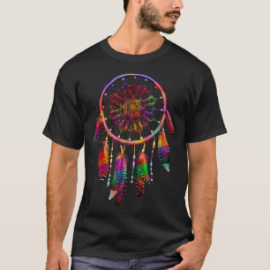 T-shirt Plumes colorées de capteur de rêves tribal amérind