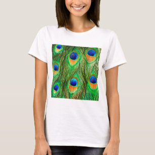 T-shirt Plumes de paon colorées Imprimer
