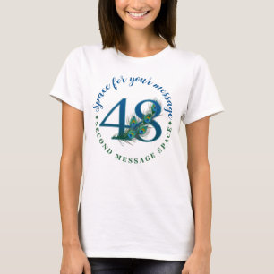 T-shirt Plumes de paon pour les 48 ans ou un anniversaire