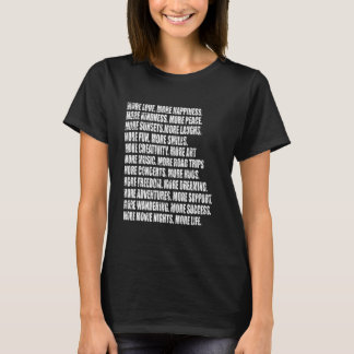T-shirt Plus Amour Bonheur Gentil Paix Rire Musique Fu