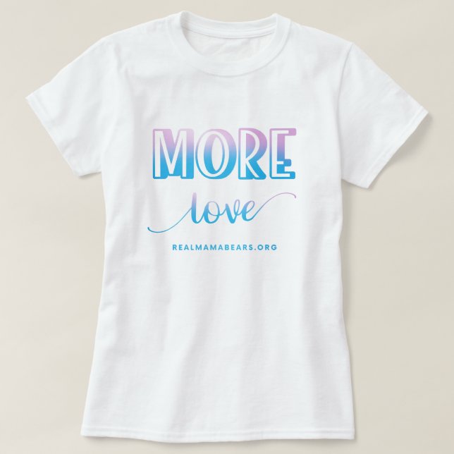 T-shirt Plus d'amour Chemise T rose et bleu (Design devant)