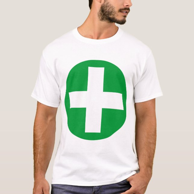 T-shirt Plus dans le blanc avec le vert (Devant)