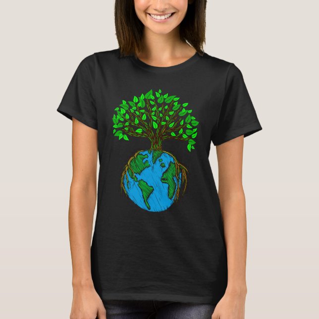 T-shirt Plus d'arbres S'il vous plaît, Jour des terres (Devant)