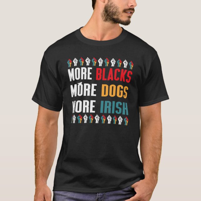 T-shirt Plus de Noirs Plus de Chiens Plus d'Irlandais Hist (Devant)