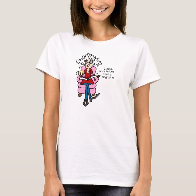 T-shirt Plus de numéros qu'un Humour de magazine (Devant)