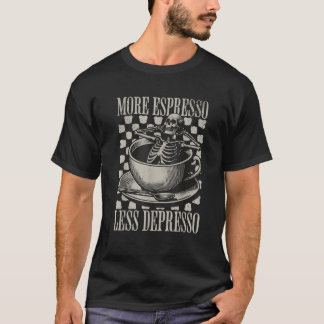 T-shirt Plus Espresso Moins De Squelette Dépresso Hommes D