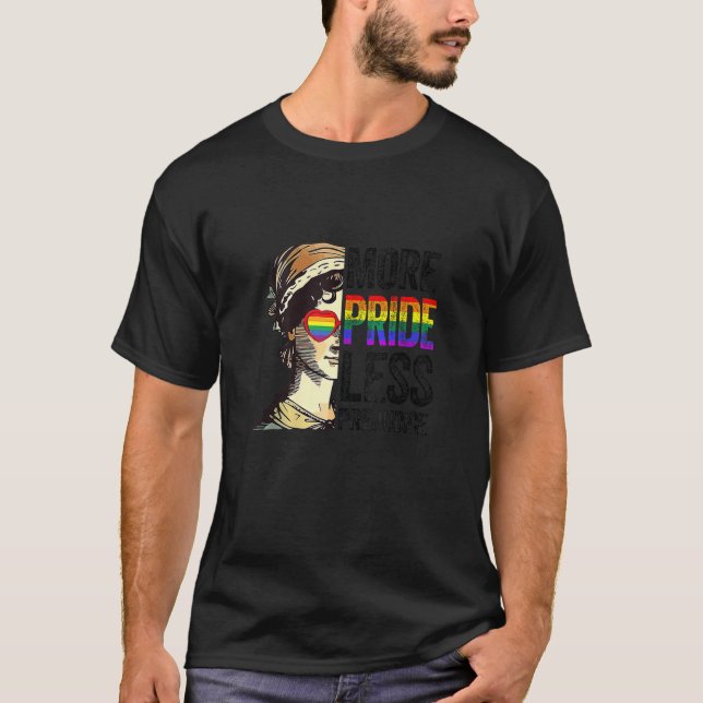T-shirt Plus Fierté Moins Préjugés Lgbt Gay Fière Ally Fie (Devant)