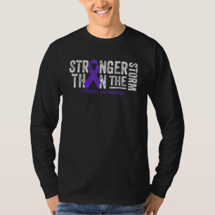 T-shirt Plus Fort Que La Tempête Purple Ribbon Épilepsie A