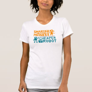 T-shirt Plus intelligent qu'un singe, moins cher qu'un rob