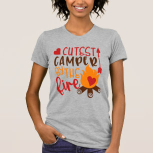 T-shirt Plus Mignon Campeur Au Camp-Feu Drôle Camping