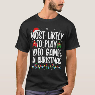 T-shirt Plus susceptible de jouer aux jeux vidéo à Noël
