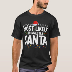 T-shirt Plus susceptible de lutter contre Santa Noël Lutte