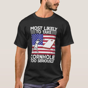T-shirt Plus susceptible de prendre Cornhole trop au série