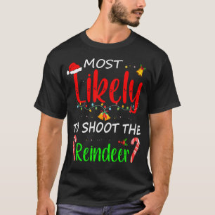 T-shirt Plus susceptible de tirer sur le renne Noël Matchi