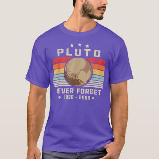 T-shirt PLUTO NEVER FORGET Retro Style Funny Space, Vintag