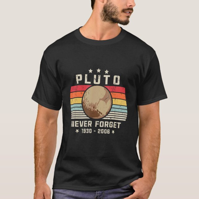 T-shirt Pluto n'oublie jamais la science spatiale rétro (Devant)