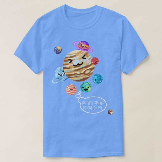 T-shirt Pluton Planète drôle Espace Cartoon Planètes jamai (Design devant)