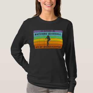 T-shirt Plutôt Être Baseball Avec Petites-Filles Vintage B