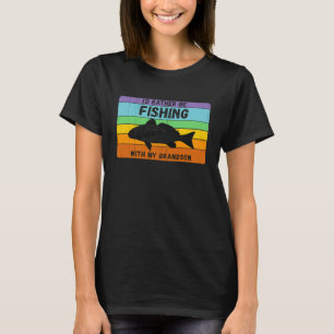 T-shirt Plutôt Pêcher Avec Grand-Fils Vintage Grandson Wi-