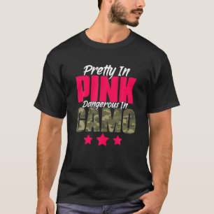 T-shirt Plutôt Rose Dangereux En Camo, Chasse Hobby