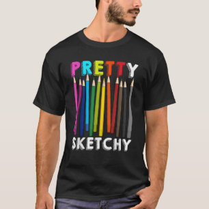 T-shirt Plutôt Sketchchy Amusant Art Lover Crayons colorés